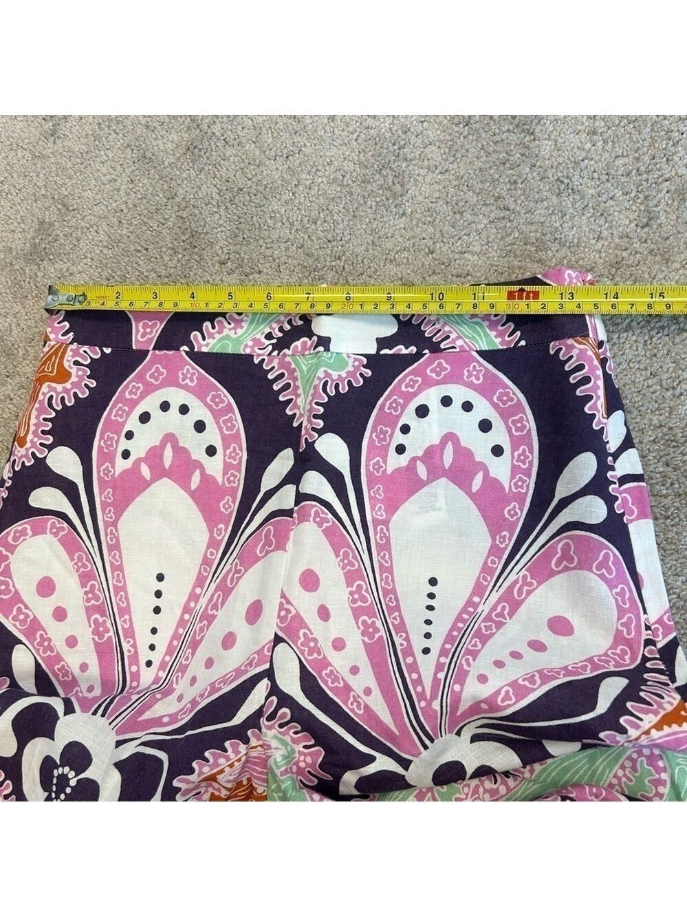 Zara paisley multicoloured printed retro bohemian flare pants - Picture 11 of 15